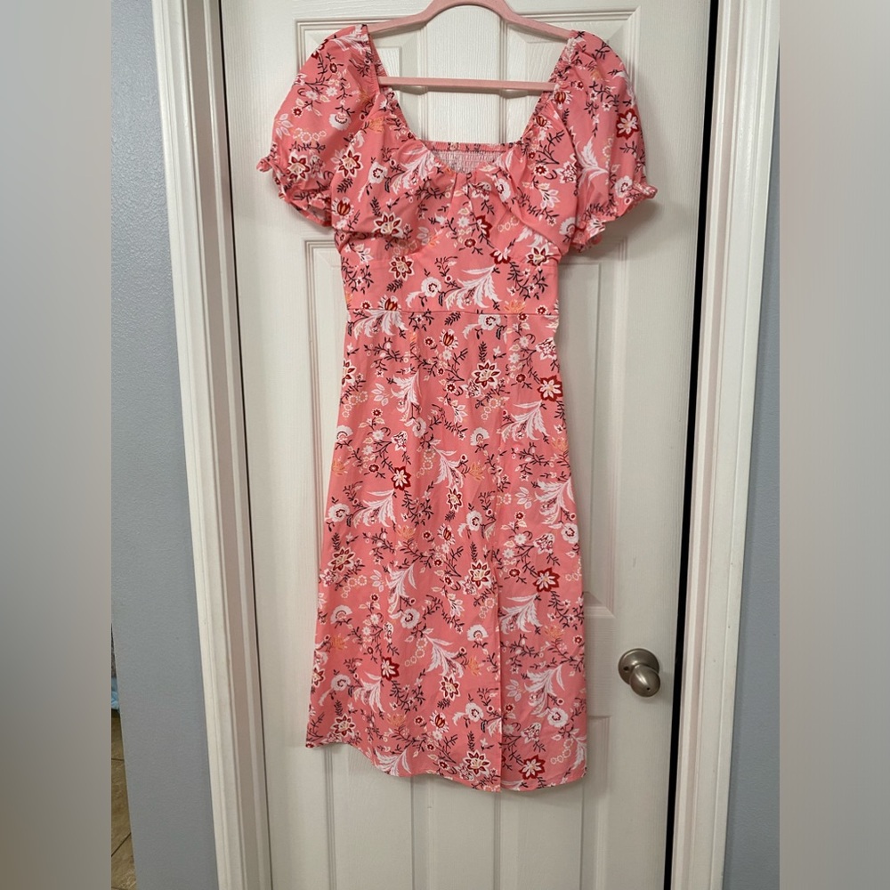 Pink floral dress